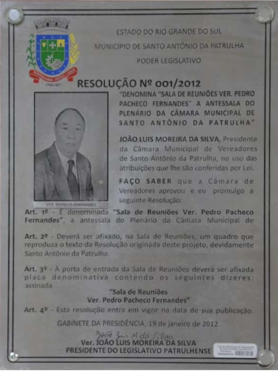 Vereador Pedro Pacheco Fernandes